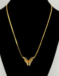 17" flat gold tone chain with cubic zirconia