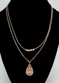 16" rose gold tone 2 strand pendant
