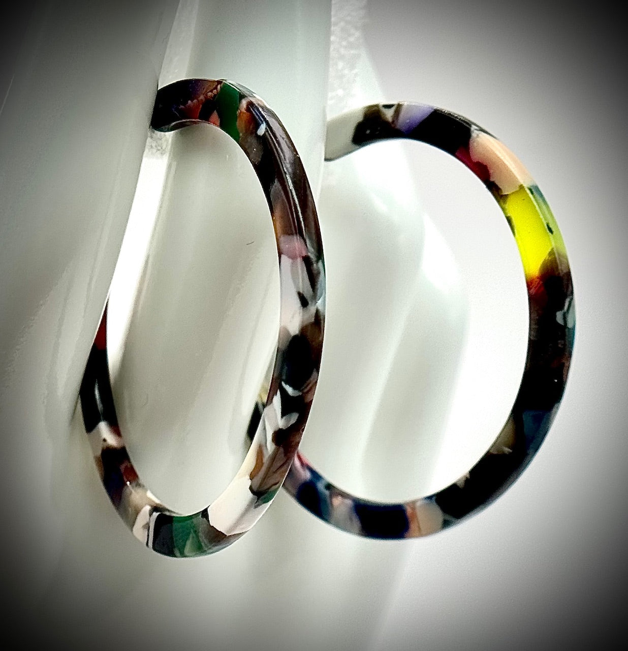 resin hoop earrings
